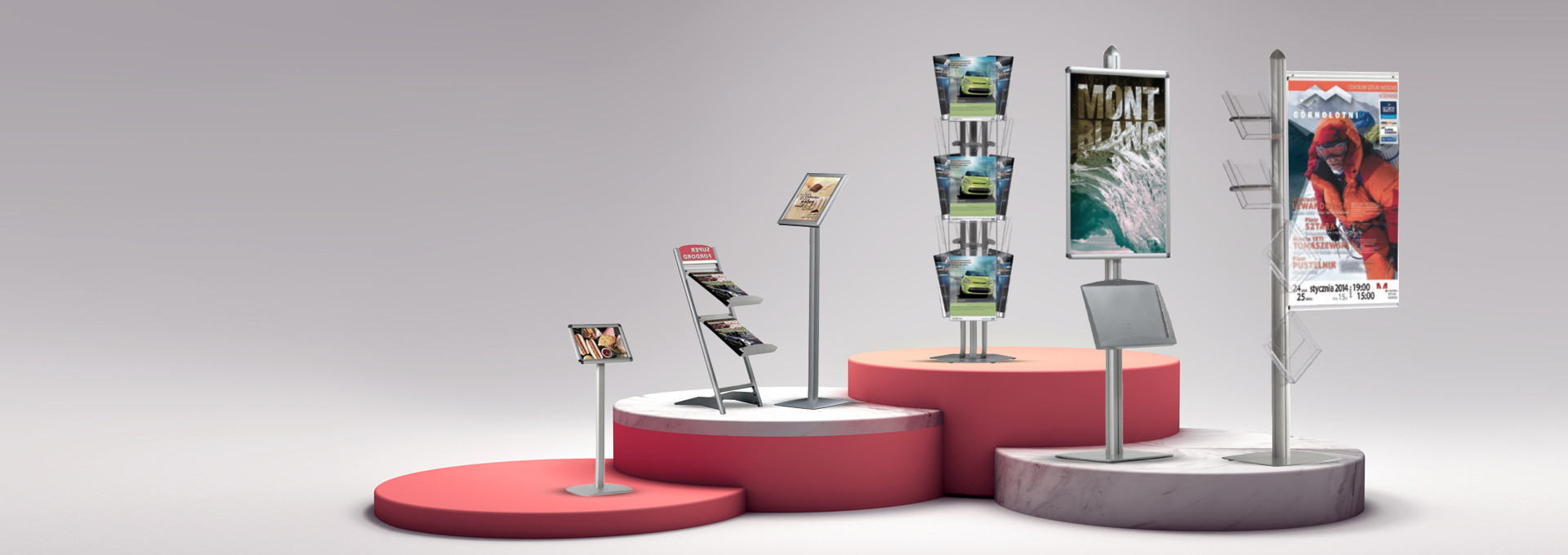 Pri DRMju nudimo širok spekter stojal za različne priložnosti in potrebe kupcev oz. uporabnikov. Izbira pravega stojala za promocijske namene ni tako enostavna stvar kot se sliši na prvi pogled. Animacija Promo izdelki - splošno